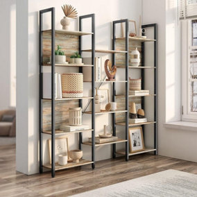 VASAGLE Bookcase, Bookshelf with 14 Shelves, Metal Frame, Shelf Unit for Living Room, Home Office LLS107B60