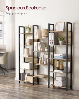 VASAGLE Bookcase, Bookshelf with 14 Shelves, Metal Frame, Shelf Unit for Living Room, Home Office LLS107B60
