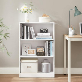 VASAGLE Bookcase, Bookshelf with 3 Shelves, Shelving Unit, for Living Room, Study, Office, Bedroom, Modern Style, Cloud White