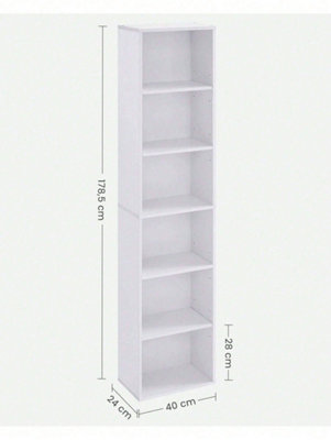 VASAGLE Bookcase, Bookshelf With 6 Shelves, For Living Room, Study, Office, Bedroom, Modern Style