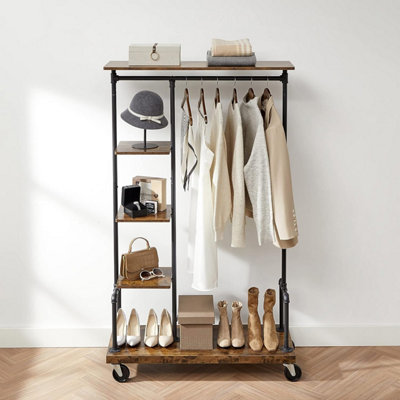 Corner Clothing Rack, Pipe Corner Open Wardrobe, Hanging Rail Garment  Storage EXAMPLE 