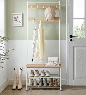 Diy shoe deals bench coat rack