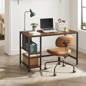 VASAGLE Computer Desk Industrial Design PC 2 Shelves on Right or Left Side Work Table for Office Living Room Lightweight Mounted