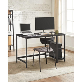 VASAGLE Computer Table Desk with 2 Shelves Left or Right Work Table for the Office Living Room Steel Frame Industrial Black
