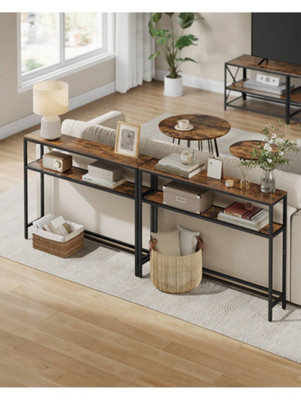 Black brown sofa table discount