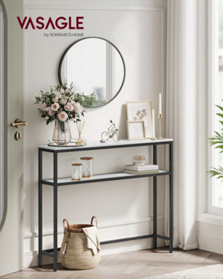 VASAGLE Console Table for Hallway, 2-Tier Slim Sofa Table, 20 x 120 x ...