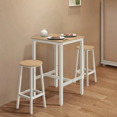 VASAGLE High-Top Dining Table, Square Bar Counter, Robust Steel ...