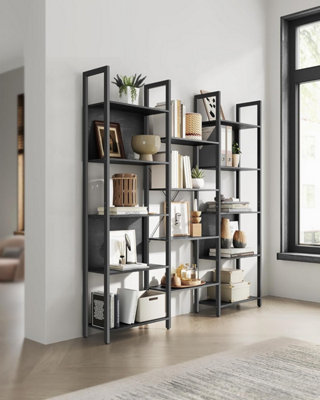 VASAGLE Industrial Style Bookshelf with 14 Shelves, Bookcase, Rack ...