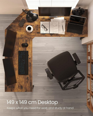 VASAGLE L-Shaped Computer Desk, Corner Desk for Study, Home Office ...