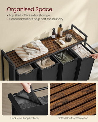 4 compartment laundry basket discount