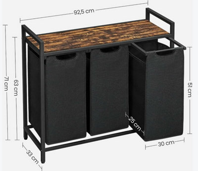 3 basket laundry hamper discount