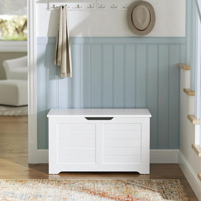 VASAGLE Modern Organizer, Shoe Storage Bench with 2 Safety Hinges