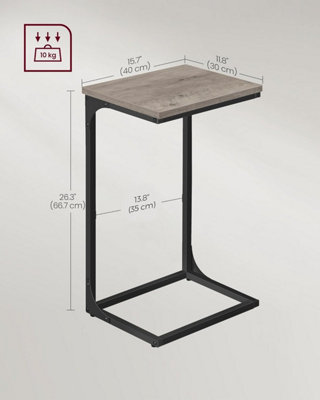 VASAGLE Modern Side Set, Paired C-Tables for Living Space, Heather Greige and Ink Black