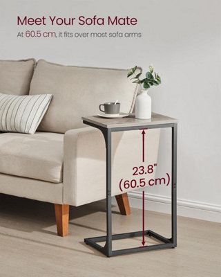VASAGLE Modern Side Set, Paired C-Tables for Living Space, Heather Greige and Ink Black