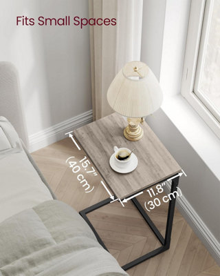 VASAGLE Modern Side Set, Paired C-Tables for Living Space, Heather Greige and Ink Black