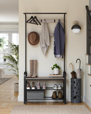 VASAGLE Multi-Function Entryway Stand, Combined Coat Hanger with ...