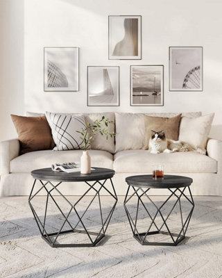 Black round coffee on sale table modern