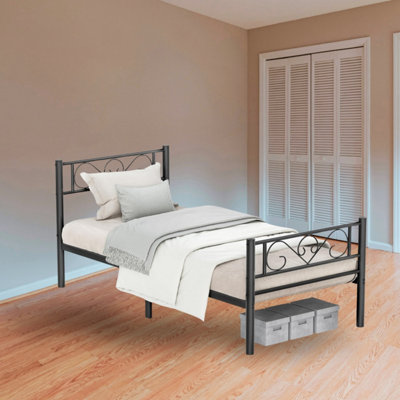 VASAGLE Single Bed Frame, Metal Bed Frame, for Single Mattress, Easy ...