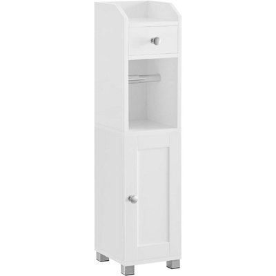 Xilingol Over The Toilet Storage Cabinet – Adjustable Shelves & Sliding Doors | Bathroom Space Saver, White