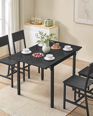 VASAGLE Space-Saving Dining Solution, Convertible Kitchen Table for Small Homes, Woodland Black and Ink Black