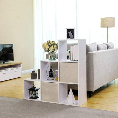 VASAGLE Stair Shelf, Bookcase, Step Shelf, Standing Shelf, 6 Cubes ...