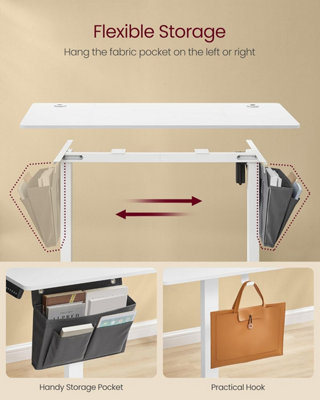 VASAGLE Study Table, Electric Standing Workstation with Multiple Height ...