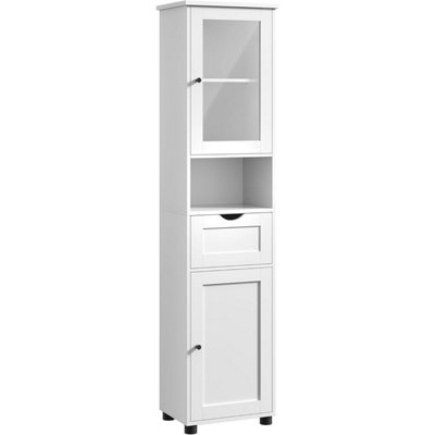 VASAGLE Tall Bathroom Cabinet Free Standing, Slim Bathroom Storage ...