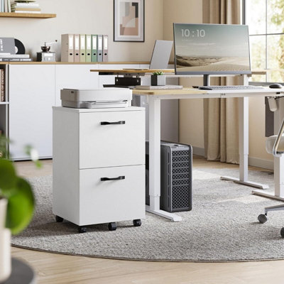 VASAGLE Two-Drawer Mobile File Cabinet with Wheels, Compact Printer ...