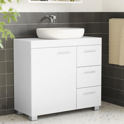 VASAGLE Under Sink Bathroom Cabinet, Storage Cabinet, with 3 Drawers, 2 ...