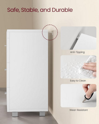 VASAGLE Under Sink Bathroom Cabinet, Storage Cabinet, with 3 Drawers, 2 ...