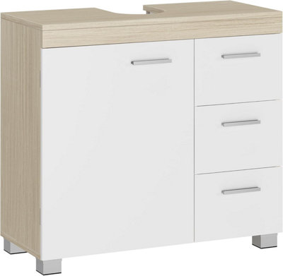 VASAGLE Under Sink Bathroom Cabinet, Storage Cabinet, with 3 Drawers ...