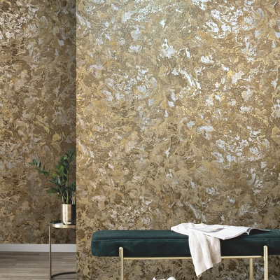 Vasari Ariana Marble Gold Wallpaper