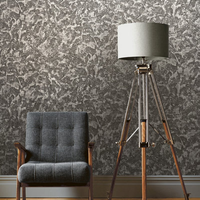 Vasari Ariana Plaster Pewter Wallpaper
