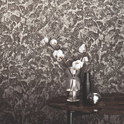 Vasari Ariana Plaster Pewter Wallpaper