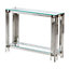 Vasari Clear Glass Console Table With Stainless Steel Frame