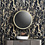 Vasari Enzo Marble Black/Gold Wallpaper