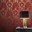 Vasari Sienna Damask Marble Red Gold Wallpaper Luxury Italian Textured Vinyl
