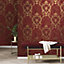 Vasari Sienna Damask Marble Red Gold Wallpaper Luxury Italian Textured Vinyl