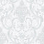 Vasari Sonata Damask Silver/Grey Wallpaper