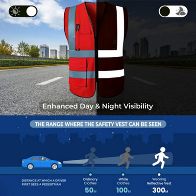 Vasego Hi Visibility Custom Safety Work Vest for Men Vest with Zipper ...