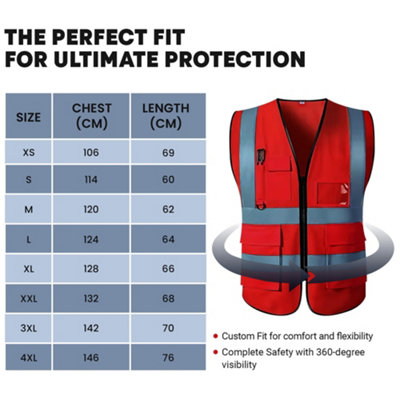 Vasego Hi Visibility Custom Safety Work Vest for Men Vest with Zipper ...