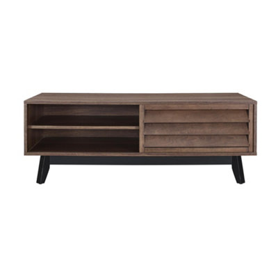 Vaughn Coffee Table with 2 Sliding Doors in Walnut