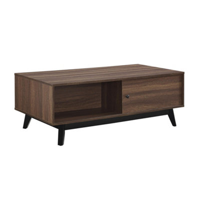Vaughn Coffee Table with 2 Sliding Doors in Walnut