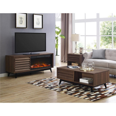 Vaughn Coffee Table with 2 Sliding Doors in Walnut