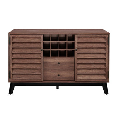 Vaughn Wine Cabinet with 2 Doors and 2 Drawers in Walnut | DIY at B&Q