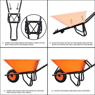 Vaunt 85L Trade Wheelbarrow Challenger L11 Steel Metal Site Barrow V1924049