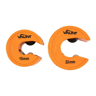 Vaunt Copper Pipe Cutter Double Pack 15mm and 22mm Plumbers Pipe Slice V1429000
