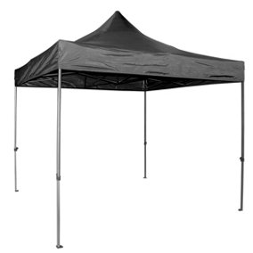 Vaunt Gazebo Heavy Duty Steel Black Outdoor Work Shelter 3m x 3m Tent V1903200