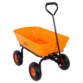 Vaunt Heavy Duty 75L Tipping Garden Cart Wheelbarrow Dump Tip Trolley Trailer