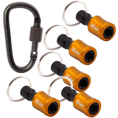 Vaunt Locking Carabiner + x5 Vaunt Keyring Hex Bit Holder Screwdriver Drill Bit